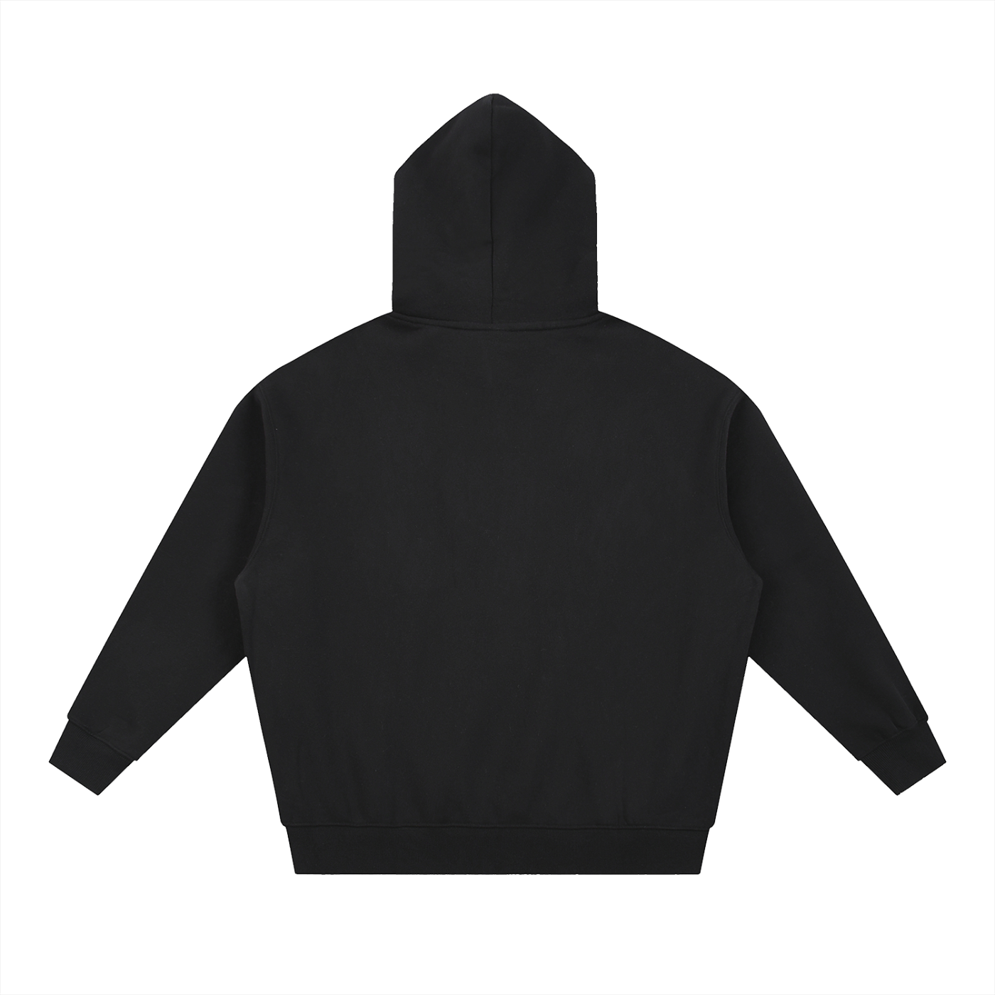 The Discipline Hoodie back – Black calisthenics zip-up hoodie back view, premium street workout apparel