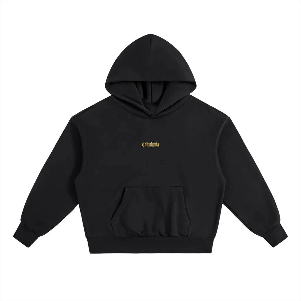Society Hoodie – Premium black calisthenics hoodie with Calixthenia embroidery, streetwear