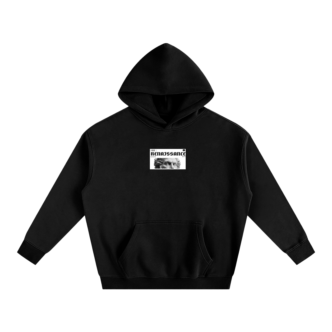 Renaissance Hoodie – Black oversized calisthenics sweatshirt with front graphic, street workout wear