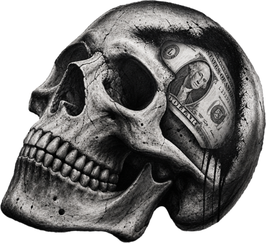 Calixthenia SKULL heavyweight oversized tee, chrome skull chest print