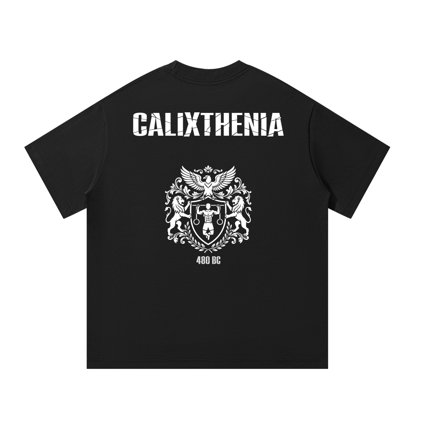 Heritage Tee – Oversized black calisthenics t-shirt with Calixthenia heritage graphic