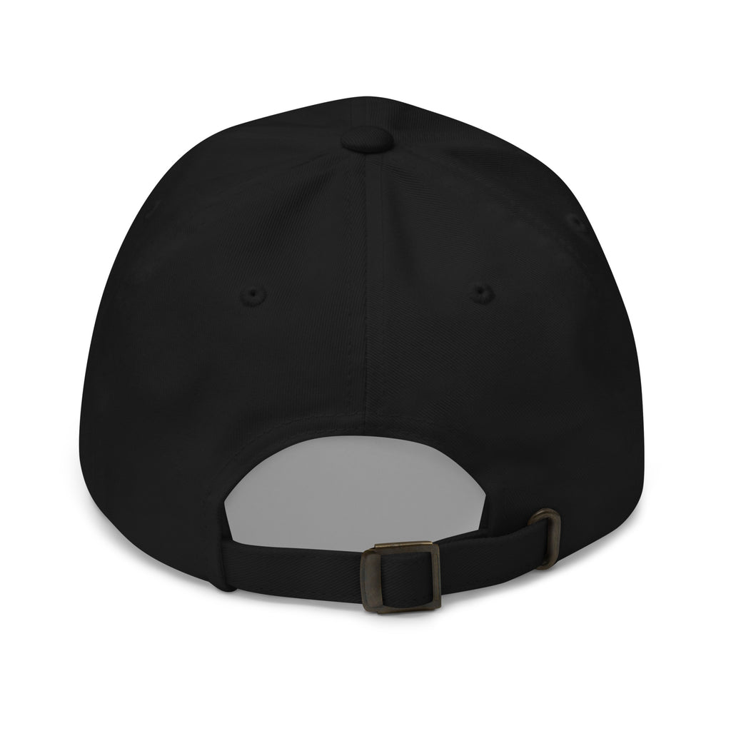 Signal Cap black back – Black calisthenics dad hat back view with adjustable strap, street workout accessory