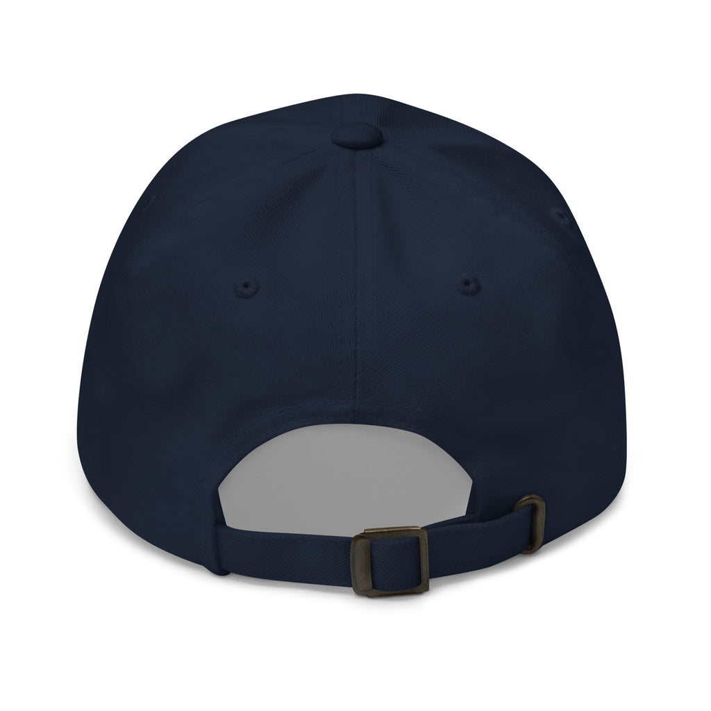 Signal Cap navy back – Navy calisthenics dad hat back view with adjustable strap, street workout accessory